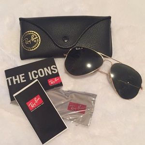 NEW Ray Ban Aviators Lg rb3025 Polarized G-13